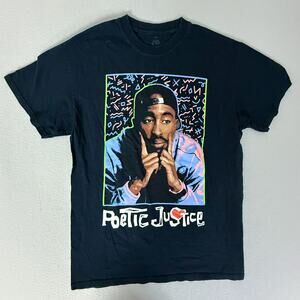 Poetic Justice Graphic T-Shirt Black M/M 100% Cotton Hip Hop Movie Tee